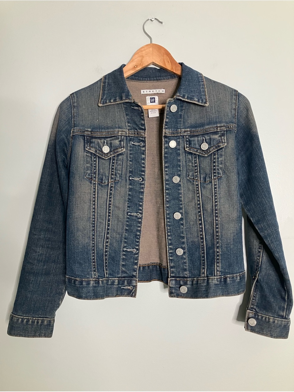 GAP Dark Denim Vintage Wash Classic Jean Jacket Size XS